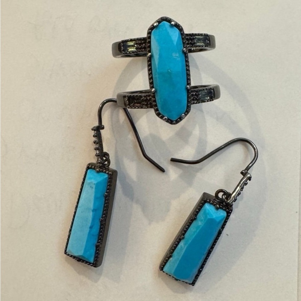 Kendra Scott Luxe Angie earrings and ring